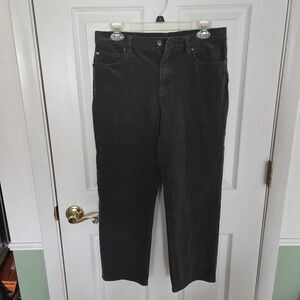 Eileen Fisher Womens Organic Cotton Corduroy Straight Leg Pants Green Size Small